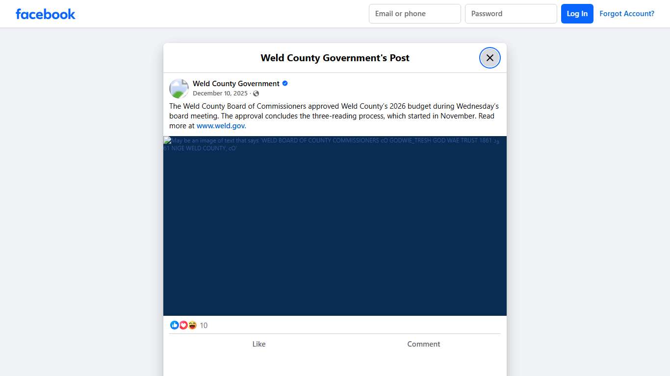 The Weld County Board of... - Weld County Government Facebook