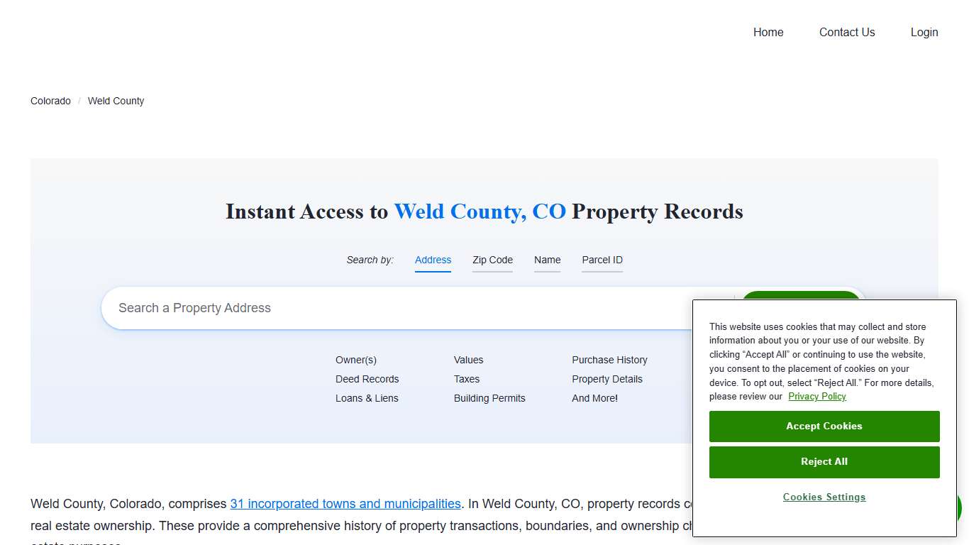 Weld County Property Records Owners, Deeds, Permits